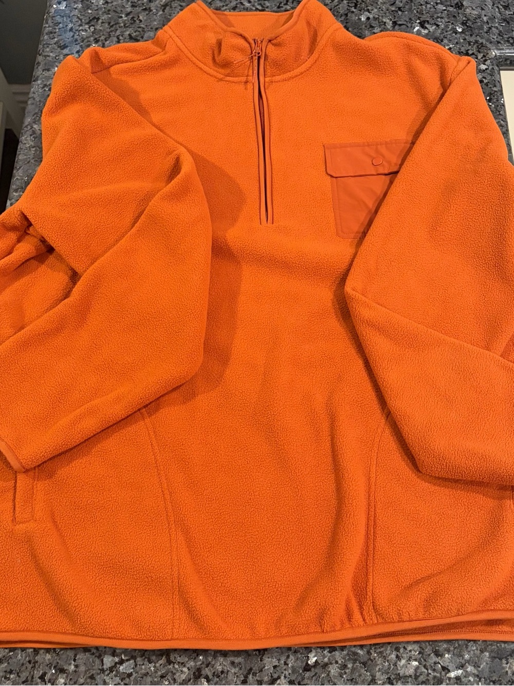 Goodfellow & Co Orange Half-Zip Fleece Shirt Jacket